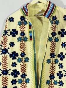 Vintage Embroidered Cotton <b>Jacket</b> With Floral Pattern <b>Mandarin</b> <b>Collar</b> Unisex Boho Style Open Stitch Shirt <b>Jacket</b> Spring Wear - Product Image 4