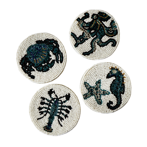 Handmade Bohemian Art Beaded Coasters Reusable <b>Coffee</b> Mug Racks with Custom Design for Home or Office <b>Coffee</b> Table - Product Image 4