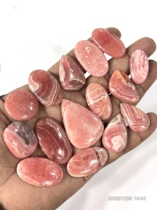 Pierre précieuse naturelle rose rhodonite, cabochon de forme mixte, 20 à 30 mm, vente en gros, fourniture de bijoux en cristal - Product Image 2