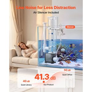 Écrémeur de protéines pour aquarium d'eau salée de 20 à 30 gallons, pompe à roue à aubes DC à fixation externe avec contrôle réglable - Product Image 4