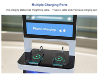 Station de recharge pour téléphone, écran LCD 32'', borne de recharge sans fil, chargeur mobile pour aéroport, salle d'attente VIP
