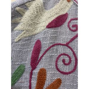 Floral Embroidered Cotton Winter <b>Jacket</b> <b>Women</b> Mandarin Collar Full Sleeve Open Front Handmade Design - Product Image 4