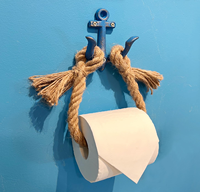 Support de papier toilette en corde, le plus vendu, avec crochet en bois en forme de lune et corde pour suspendre le papier toilette