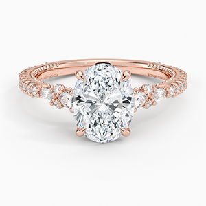 Anillo de Oro Rosa de 14K con Diamante Primrose y un Impresionante Diseño de Diamantes para Uso Diario y Ocasiones Especiales - Product Image 1