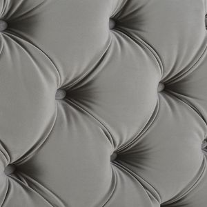 Set Letto Imbottito in Velluto Grigio Opale Brooklyn, Misura King con Testiera e Pediera Rivestite - Product Image 4