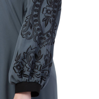 Özel Tasarım Günlük Nefes Alabilen Polyester Yerlere Kadar Uzun Bol Kesim Abaya 2025 Müslüman Tesettür Elbise İslami Giyim Açık İşlemeli Müslüman