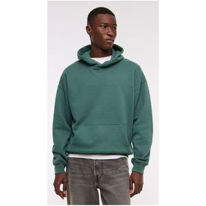 Sweat-shirt à capuche oversize pour homme en molleton uni avec poche, décontracté, pull d'automne, coupe classique, 100 % coton tricoté - Product Image 2