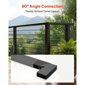 Confezione da 2 Connettori Angolari Rettangolari in POM per Corrimano, Accessori per Estensione Ringhiere Scale, Componenti per Scale - Product Image 2