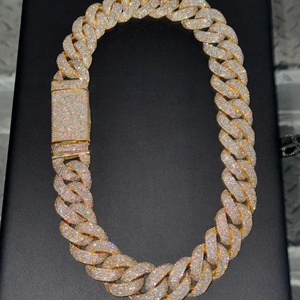 New Collection 22mm <b>Iced</b> <b>Out</b> Cuban Link <b>Chain</b> With Moissanite Stones for Men & Women with VVS-VS Clarity for Sale Export. - Product Image 4