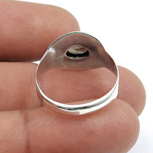 Anillo de Plata de Ley 925 Más Vendido, Oxidado, con Cuarzo Ahumado Natural de Corte Ovalado, Precio al por Mayor, Joyería Bohemia - Product Image 4