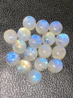 Pierre de lune arc-en-ciel bleue naturelle 8 mm, cabochon poli à la main, pierre précieuse en vrac pour la fabrication de bagues, pendentifs et bijoux