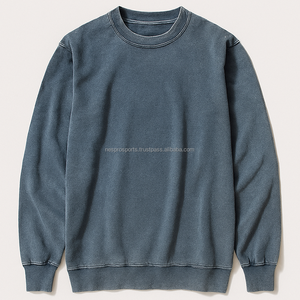 T-shirt streetwear à manches longues en coton 100% double couche, uni, surpiqûres contrastées sur le devant, lavage vintage, personnalisé, superposition contrastée - Product Image 2