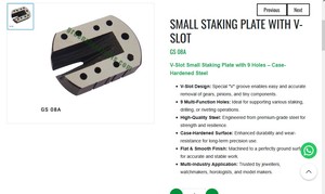 V Slot Small Staking Plate 9 Hole Steel Jewelry Watch Repair <b>Tool</b> <b>Case</b> Hardened Precision Work Plate |Item No GS-08A - Product Image 3