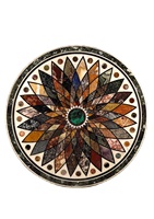Table basse en marbre au design traditionnel haut de gamme avec incrustation florale Pietra Dura, mobilier écologique pour la maison