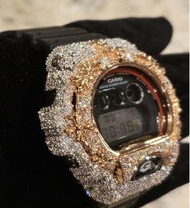 Montre numérique en or rose sertie de moissanite, bijoux hip-hop, montre-bracelet incrustée de diamants, cadeau de luxe - Product Image 2