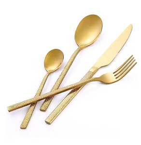 Premium Brass Cutlery Set <b>Gold</b> Tone Dining Flatware Utensil Set Luxury <b>Table</b> Decor For Hotel - Product Image 2