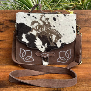 Nouveau Top vente femmes Designer peau de vache gravé au Laser en cuir suédé sac à bandoulière de luxe en cuir véritable sacs à main - Product Image 3