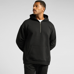 Sweat-shirts unisexes personnalisés de haute qualité en coton épais, molleton lourd 400g, couleur noire, taille oversize - Product Image 4