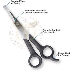 Ciseaux de toilettage pour animaux de compagnie à lames durables en acier inoxydable, tondeuse corporelle et faciale à pointes arrondies, outils pour cheveux longs, moyens et extensions capillaires - Product Image 3