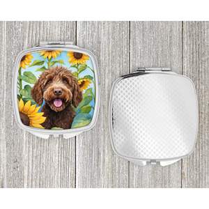 Labradoodle Sunflowers Compact Folding Handheld <b>Travel</b> Makeup <b>Mirror</b> Gift for Women and Girls Pocket Decorative <b>Mirror</b> - Product Image 4