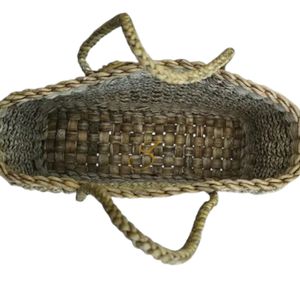 Sac fourre-tout artisanal en jacinthe d'eau – Motif floral - Product Image 3