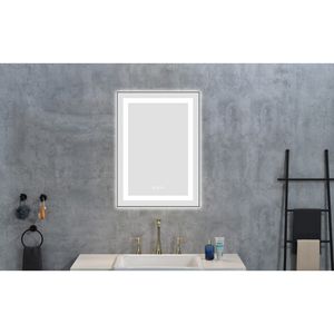 Specchio LED da Bagno 20 X 28 Pollici con Illuminazione Frontale e Posteriore, Montaggio a Parete, Cornice in Alluminio, Antiappannamento, Memoria, 3 Anni di Garanzia - Product Image 2