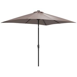 "Ombrello da giardino solare da 7 piedi con manovella e luci a LED per protezione solare da esterno-abbronzatura" - Product Image 1