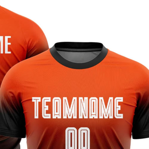 Maillot de football unisexe pour adultes, manches courtes, 100% polyester, imprimé par transfert thermique, nom et numéros d'équipe personnalisés, respirant, séchage rapide - Product Image 3