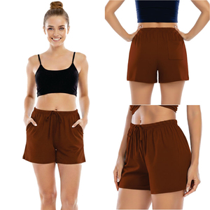 Summer Wear Women Shorts High <b>Waist</b> Dark Wash 100% Cotton <b>Elastic</b> <b>Waist</b> Quick Dry Breathable Comfortable Fit Casual Daily Use - Product Image 3