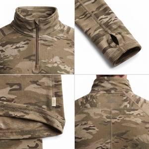 Ensemble de sous-vêtements de chasse en polaire gaufrée épaisse personnalisée, motif camouflage sublimé, 100 % polyester, haut et bas thermiques pour l'hiver - Product Image 4