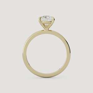 Bague de fiançailles en or massif 14 carats avec diamant taille poire 1,25 carat VS F cultivé en laboratoire, solitaire 5 griffes, alliance minimaliste pour femme - Product Image 3