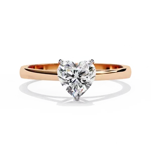 Anillo de Diamante Cultivado en Laboratorio con Corte Esculpido y Tallo Bypass, 1.5ct, Corazón Brillante, Seis Puntas, Solitario, Oro Trenzado, Joyería Nupcial Personalizada - Product Image 4
