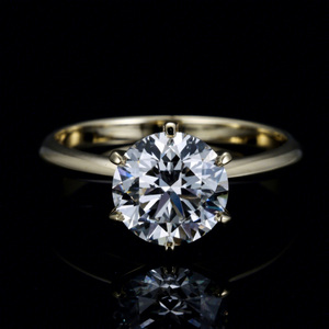 Bague de mariage de luxe en or blanc 10K 14K 18K plaqué or et argent 925, sertie de diamants Moissanite ronds de 1, 2 ou 3 carats – Prix direct usine - Product Image 1