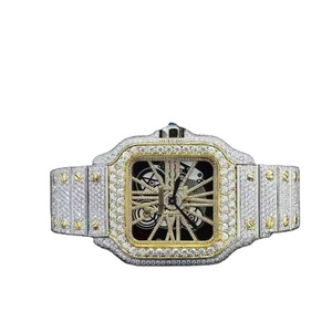 Montre mécanique à quartz pour homme, squelette entièrement serti de diamants, classique, de luxe, hip-hop, glacée, VVS, moissanite - Product Image 6