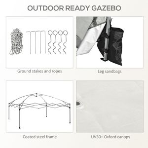 10FT X 10FT Foldable Gazebo <b>Tent</b> Pop up <b>Canopy</b> with Height Adjustable Netting and Wheeled Carry Bag 4 for Parties - Product Image 6