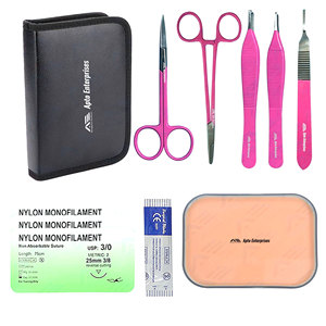 Kit complet d'entraînement à la suture, instruments chirurgicaux personnalisés, instruments médicaux pour étudiants en médecine, chirurgie personnalisée - Product Image 1