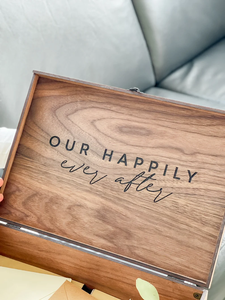 Handcrafted Wooden & Bamboo <b>Memory</b> Photo Keepsake Gift <b>Box</b> Special Moments Design - Product Image 2