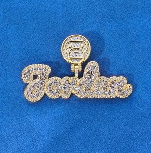 Pendentif Jordan Iced Out en argent plaqué 935 avec serti clos en moissanite, style hip-hop, unisexe, cadeau - Product Image 6