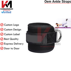 Sangles de cheville professionnelles en gros, renforcées, à double couture pour l'haltérophilie, personnalisables, accessoires de fitness - Product Image 2