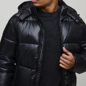 Blouson matelassé unisexe de haute qualité, style décontracté, brillant, col montant, à capuche, vente en gros, blousons gonflés personnalisés, toutes tailles - Product Image 3