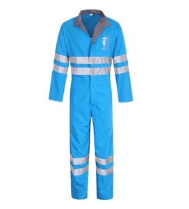 Combinaison de travail en coton unisexe, combinaison de sécurité haute visibilité, combinaisons de travail en polyester/coton et combinaisons de chantier avec bandes réfléchissantes - Product Image 1