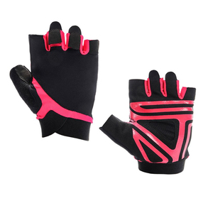 Gants de cyclisme demi-doigts noirs et roses en maille respirante unisexe pour l'été et le fitness - Product Image 1