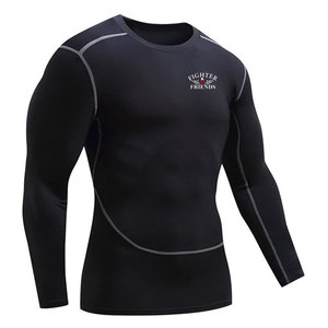 Camiseta deportiva de manga larga para hombre, de secado rápido, transpirable y elástica, para MMA, gimnasio, correr y ciclismo. - Product Image 3