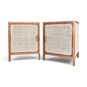 Indonesian Teak <b>Rattan</b> Storage Nightstand Wholesale Custom OEM ODM Factory Living Room Accent Sideboard Credenza Export Supplier - Product Image 4