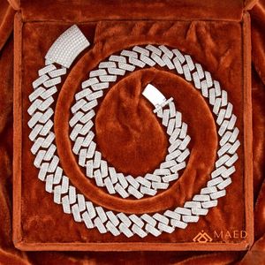 Collier chaîne maille cubaine en argent sterling 925 avec moissanite, bijoux de mode, style pendentif raffiné pour hommes et femmes, USA New York City - Product Image 3