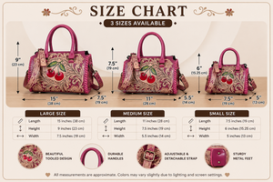 Bolso de Hombro Cruzado de Cuero Repujado Hecho a Mano de Lujo con Diseño de Cereza para Mujer, Duradero, a la Moda, para Viajes, Venta Caliente - Product Image 2