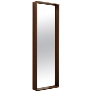 Miroir mural de forme irrégulière encadré de bois moderne, surface en verre décorative - Product Image 3