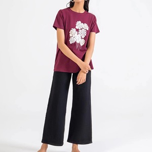 Camiseta de algodón holgada y sencilla para mujer, estilo urbano, cuello redondo, novedad 2026 - Product Image 3