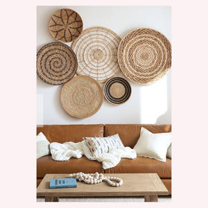 Juego de Cestas Decorativas Redondas de Mimbre Rústico Vintage para Decoración de Interiores de Estilo Rústico - Product Image 3