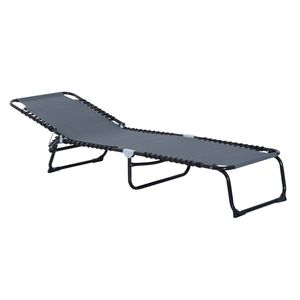 Sdraio Pieghevole da Esterno a 4 Posizioni Reclinabili, Sedia a Rete Traspirante per Piscina, Lettino Prendisole per Patio - Product Image 1